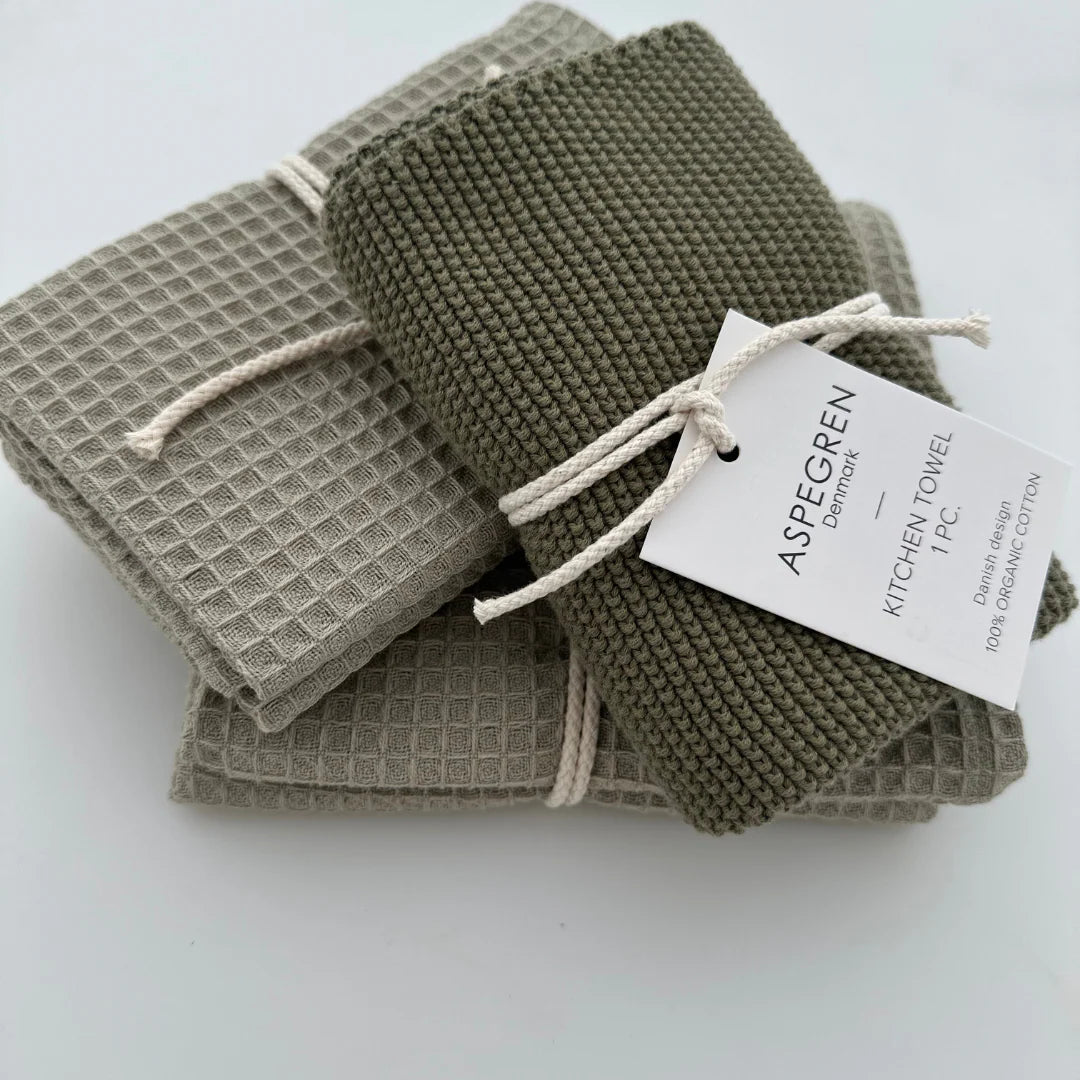 Eldhús handklæði - Solid - Olive