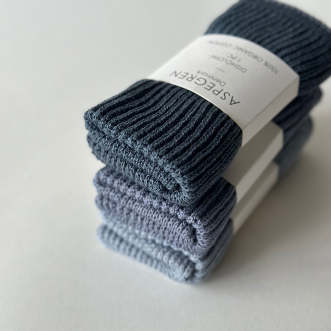 Borðtuska - Knitted Ripple - Navy Blue