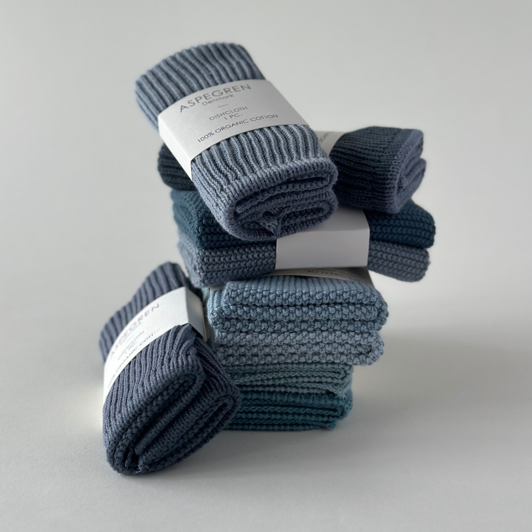 Borðtuskur - Knitted Solid - Aqua 2 stk.