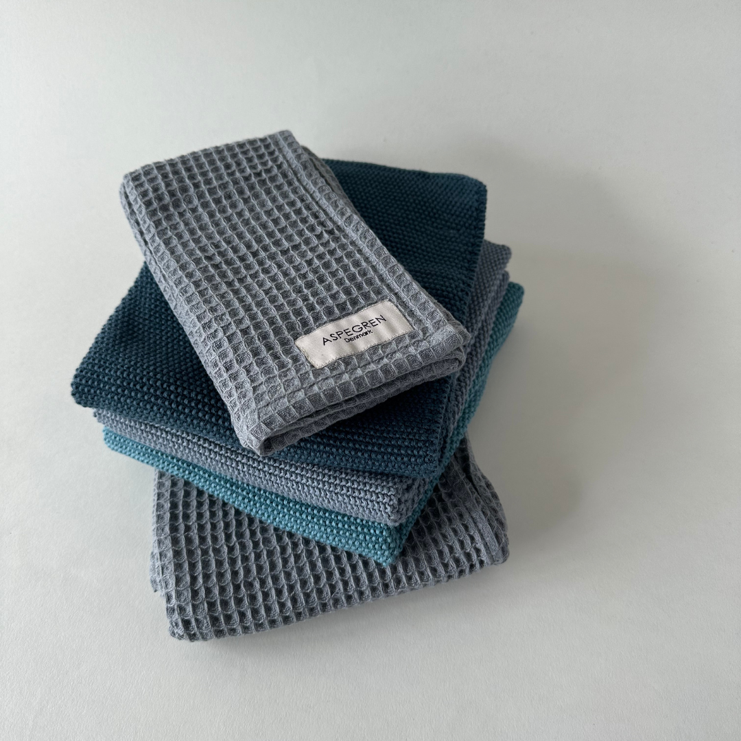 Borðtuskur - Knitted Solid - Blue 2 stk.