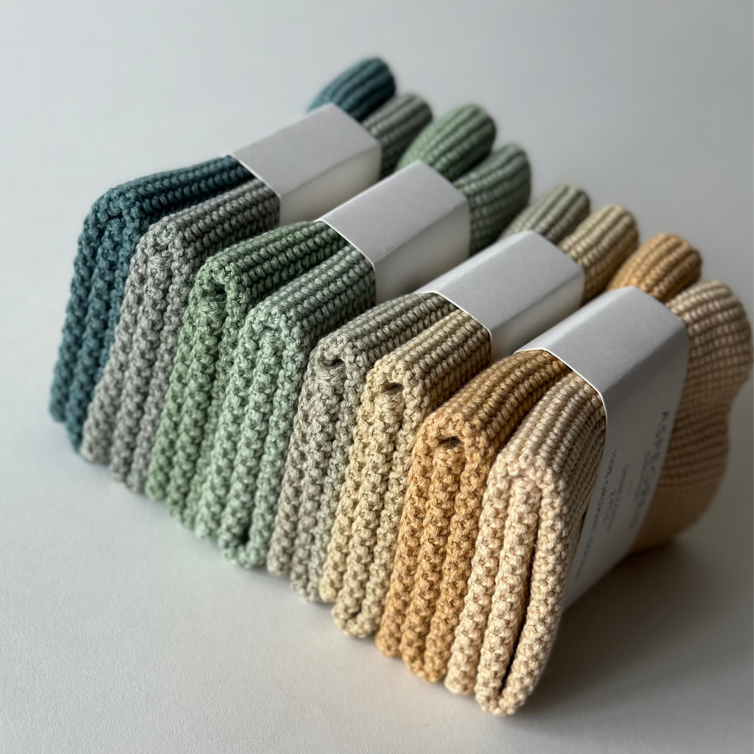 Borðtuskur - Knitted Solid - Mint 2 stk.